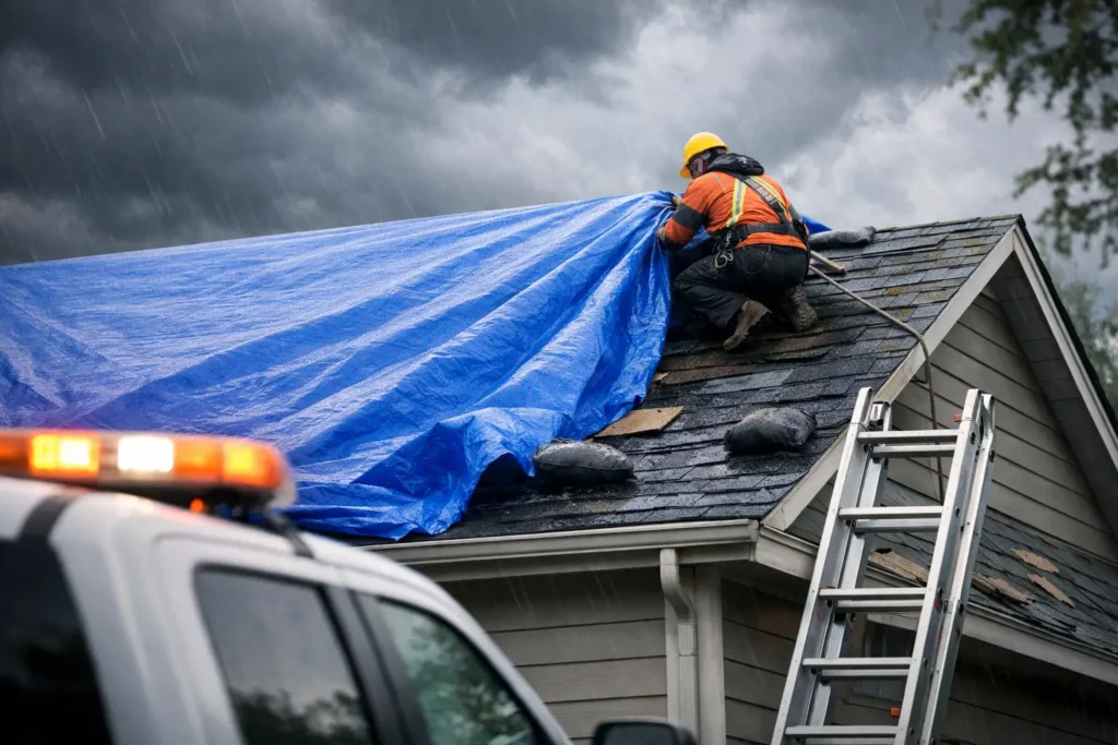 When to Call Emergency Roof Tarp Service