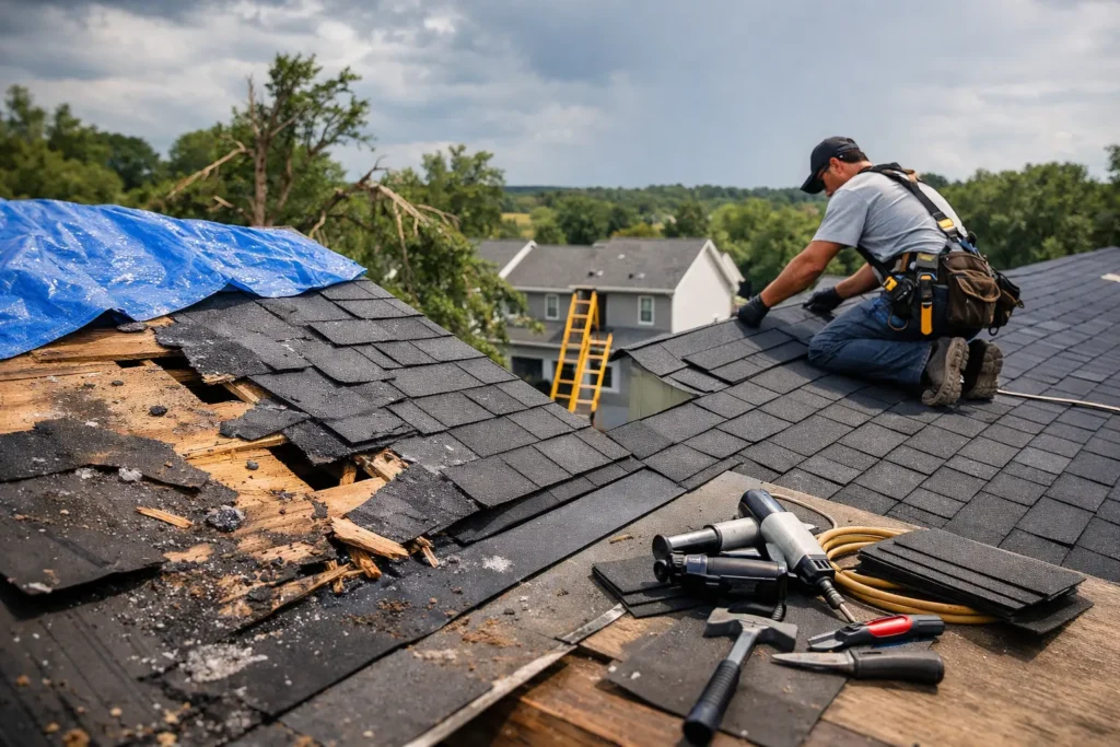 A Storm Damage Roof Restoration Example in Syracuse